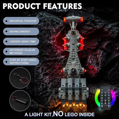 BrickBling LED Light Compatible with Lego 75376 Tantive IV 25th Anniversary Buildable Starship Remote Control Version Lighting-No Model