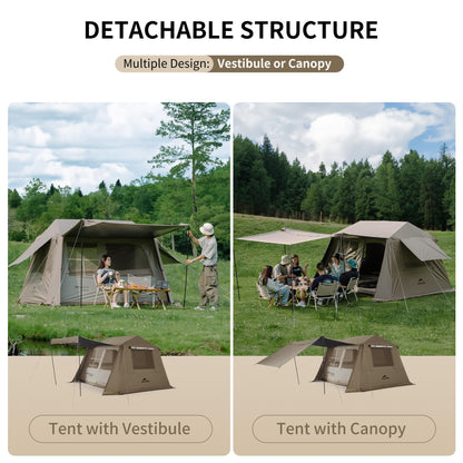 Naturehike Village Instant Tent, 4 Person 8 Person Camping Tent with Full Rainfly, Waterproof Large Cabin Tents for Car Camping