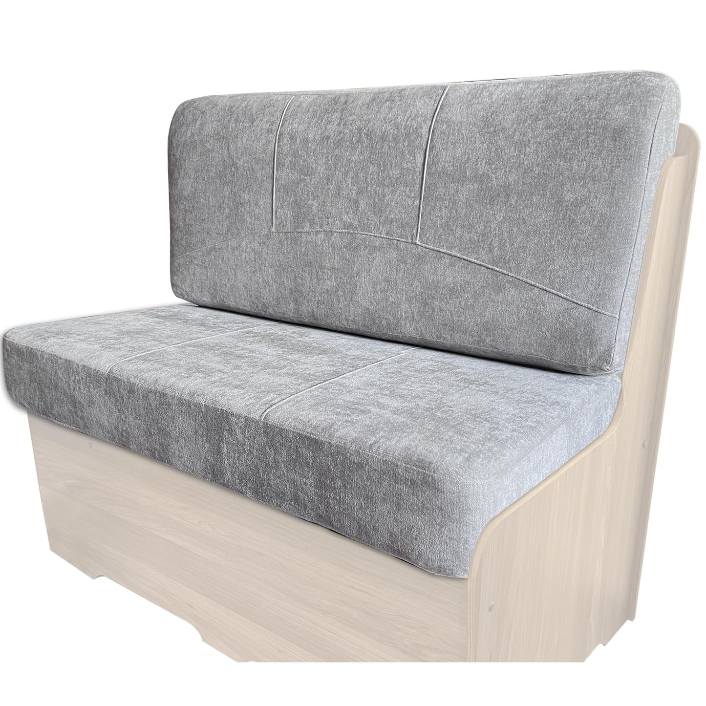 Dulepax RV Dinette Booth Cushions with Memory Foam，Replacement Camper Cushions，Dinette Seat for Camper Trailer，RV Dinette Seat Including 1 Backrest & 1 Bench,RV Sofa,RV Couch,Grey,44inch.