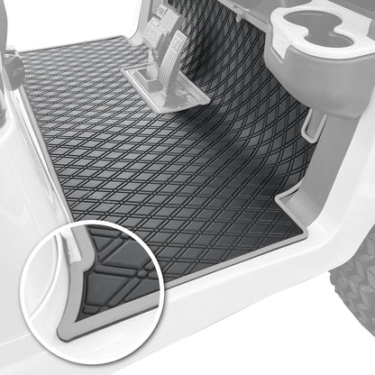 Xtreme Golf Cart Mats Rubber Floor Mat Compatible with Club Car Precedent (04-25), Onward & Tempo (17-25), Villager & V4L (19-24) Golf Cart Models | Full Coverage Liner Protection - Grey Trim