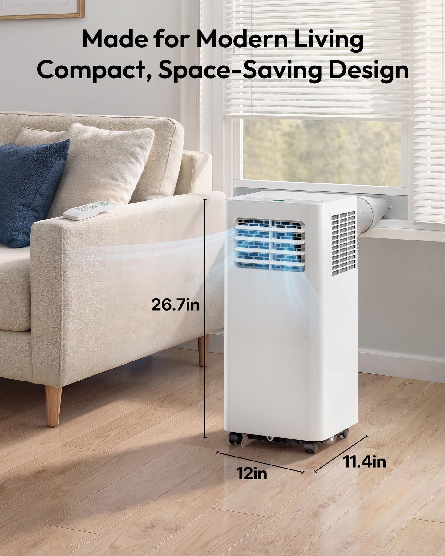 EUHOMY 10,000 BTU Portable Air Conditioners, 4 in 1 Portable AC with Cool, Dry, Fan, Sleep Modes, Room Air Conditioners with 50 dB & 24H Timer, with Remote, for Bedroom, Apartment up to 450 Sq.Ft