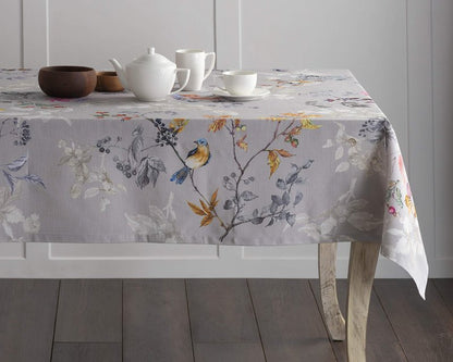 Maison d' Hermine Table Cloth Rectangle Table 100% Cotton 70 x 108 Inches Fall Tablecloth Reusable Everyday Use for Thanksgiving Christmas Decorations Dining Farmhouse Party (Equinoxe - Grey)