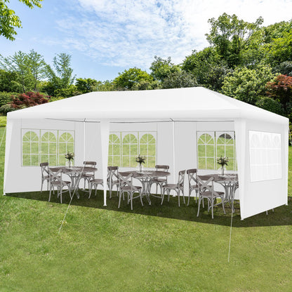 FIREFLOWERY 20 x 10 FT Canopy Tent, Outdoor Party Tent with 6 Removable Sidewalls, Carry Bag, Easy Assembly, Portable Pop Up Canopy for Parties, Events, Weddings