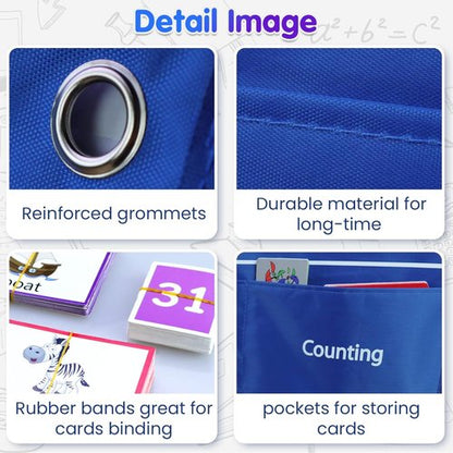 Auchq Heavy-Duty Kids Calendar Pocket Chart - Educational Learning Tool for Classroom (Blue)
