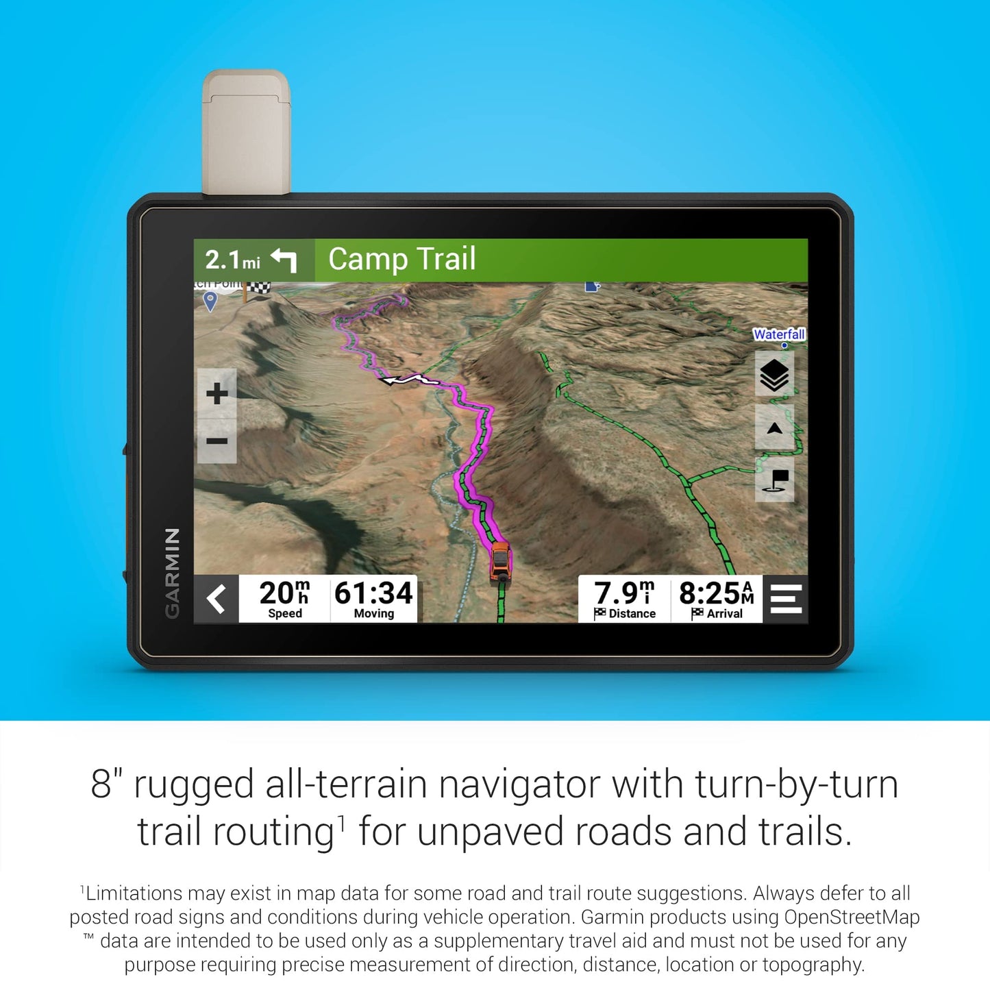 Garmin Tread Overland, All-Terrain Navigator, Rugged, Built in Mapping, iOverlander, Ultrabright Display (Renewed)