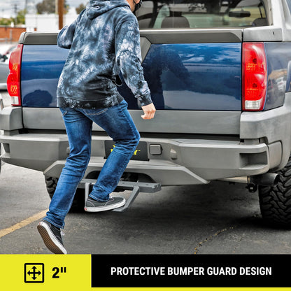 Bully Black 2" Class III Trailer Towing Hitch Step, Black Powder-Coated Cast Aluminum, 23" Wide