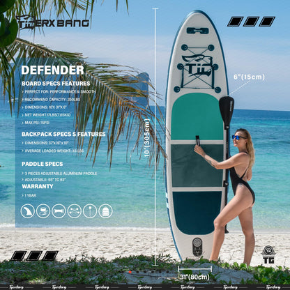 TIGERXBANG Inflatable Stand Up Paddle Boards with Premium SUP Board Accessories, Allround Paddle Boards for Adults/Youth,Defender Collection Blue
