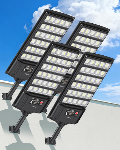 Ofuray Solar Lights Outdoor, High Power Dusk to Dawn Solar Security Light with Remote Control, IP66 Waterproof 6500K LED Lighting with Motion Sensor for Yard,Wall, Backyard & Outside ONL-4Pack
