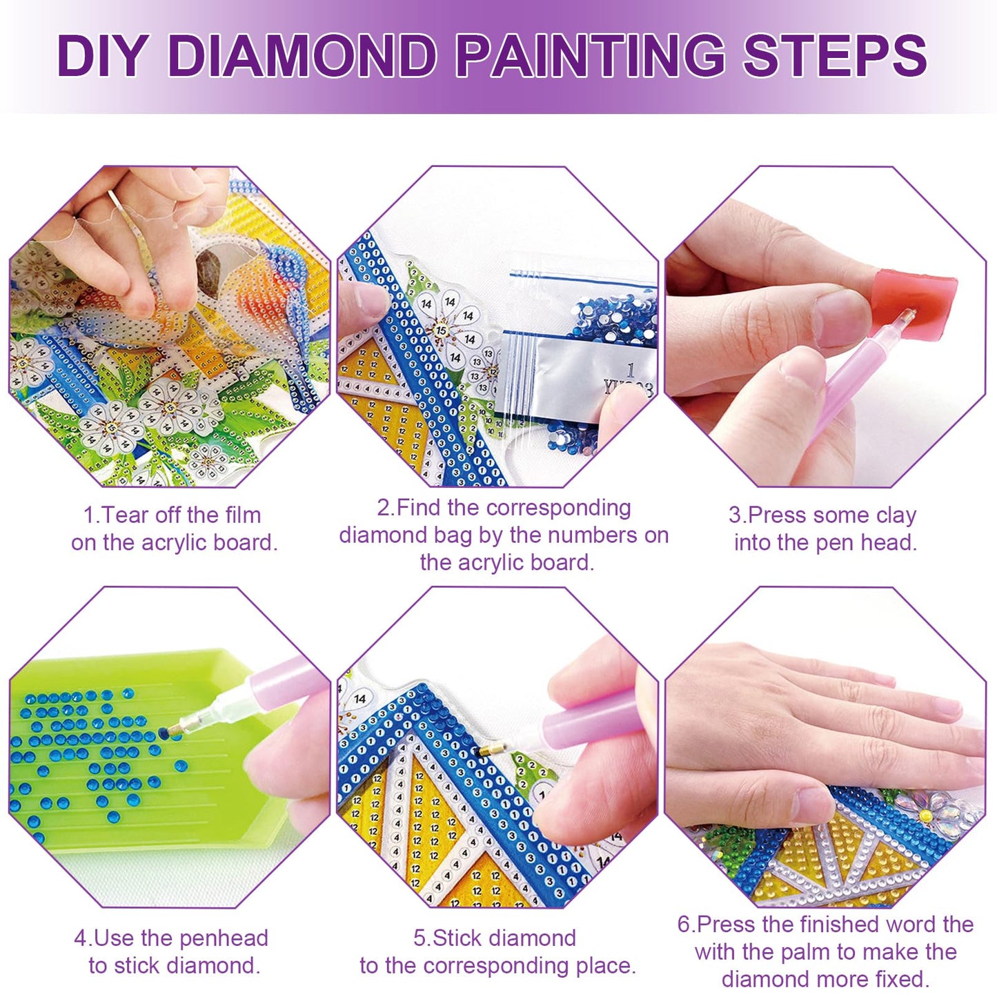 DIYDeligths DIY Hanging Pendant Ornament Diamond Art Painting for Adults Beginners with Accessories Single Sided Dot-Drill Pendant for Home Wall Window Garden Decor (Openwork Cardinal)