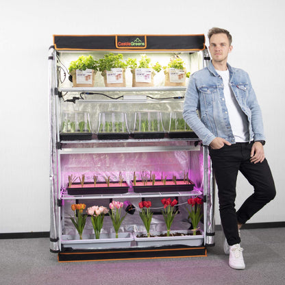 CastleGreens 48"x24"x72" Multi-Storey Grow Tent, Extra-Large Observation windows, Heavy-Duty 600D Mylar Plant Tent, Waterproof Growing Tents, Fit in Indoor Planting, Hydroponics, 4-Layers of seedlings