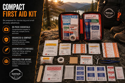 Sustain Supply 70491 2-Person 72-Hour Emergency Survival Kit Backpack Complete Disaster Preparedness Pack w/Food, Water, First Aid Kit, Tools & Shelter Gear for Earthquake, Hurricane & Evacuation