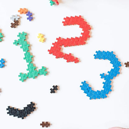 PLUS PLUS 240 Piece Interlocking Building Blocks for Kids Open Ended Connecting Toys STEM Bin Mini Manipulatives - Basic Mix Play Tube &amp Baseplate