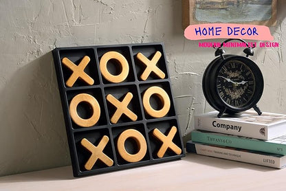 Classic Tic Tac Toe Game Resin Strategy and Fun Games for Kids Tabletop Board Games Party Favours for KidsGolden Tic-Tac-Toe Plastic Board Home DécorGold