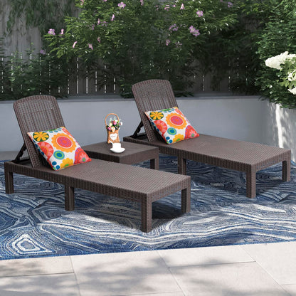 DIMAR GARDEN Beach Chairs Outdoor Chaise Lounge,Resin Pool Lounge Chair Waterproof Recliner,Mocha