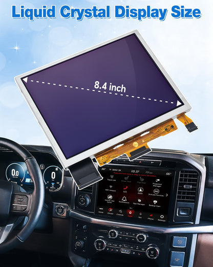 TDO-XGA084 8.4" Uconnect Screen Replacement, Uconnect 4C UAQ LCD Monitor Touch-Screen for 2018-2023 Jeep Dodge RAM Chrysler, 68388570AB