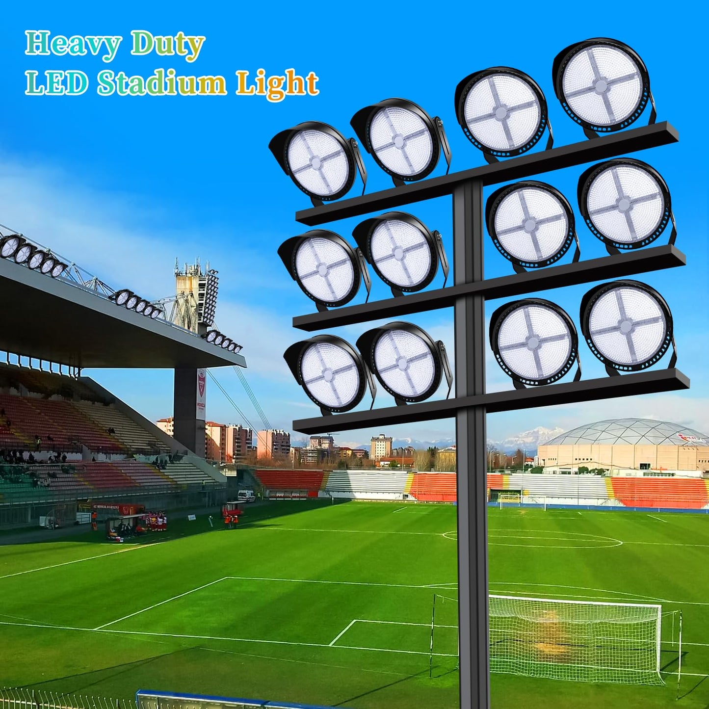 Juyace 78000lm Led Stadium Light Outdoor 600W Flood Lighting Super Bright Commercial Area IP65 Waterproof Arena for Sport Fields and Courts