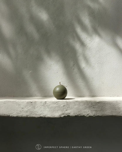 LAWA Imperfect Sphere Candle - Beautiful Handmade Pillar Scented Soy Wax Elegant Aesthetic Candle Housewarming Gift Home Room Shelf Decor Idea (Earthy Green, Large)