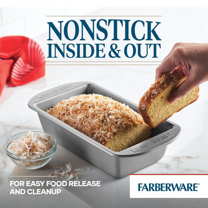 Farberware Nonstick Bakeware 9-Inch x 5-Inch Loaf Pan, Gray