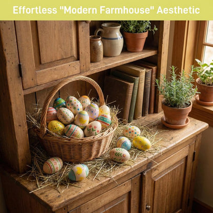 SallyFashion 15Pcs Wooden Easter Eggs, Fake Wood Eggs to Paint Brown Unfinished Craft for Dying Decorating Chicken Toys