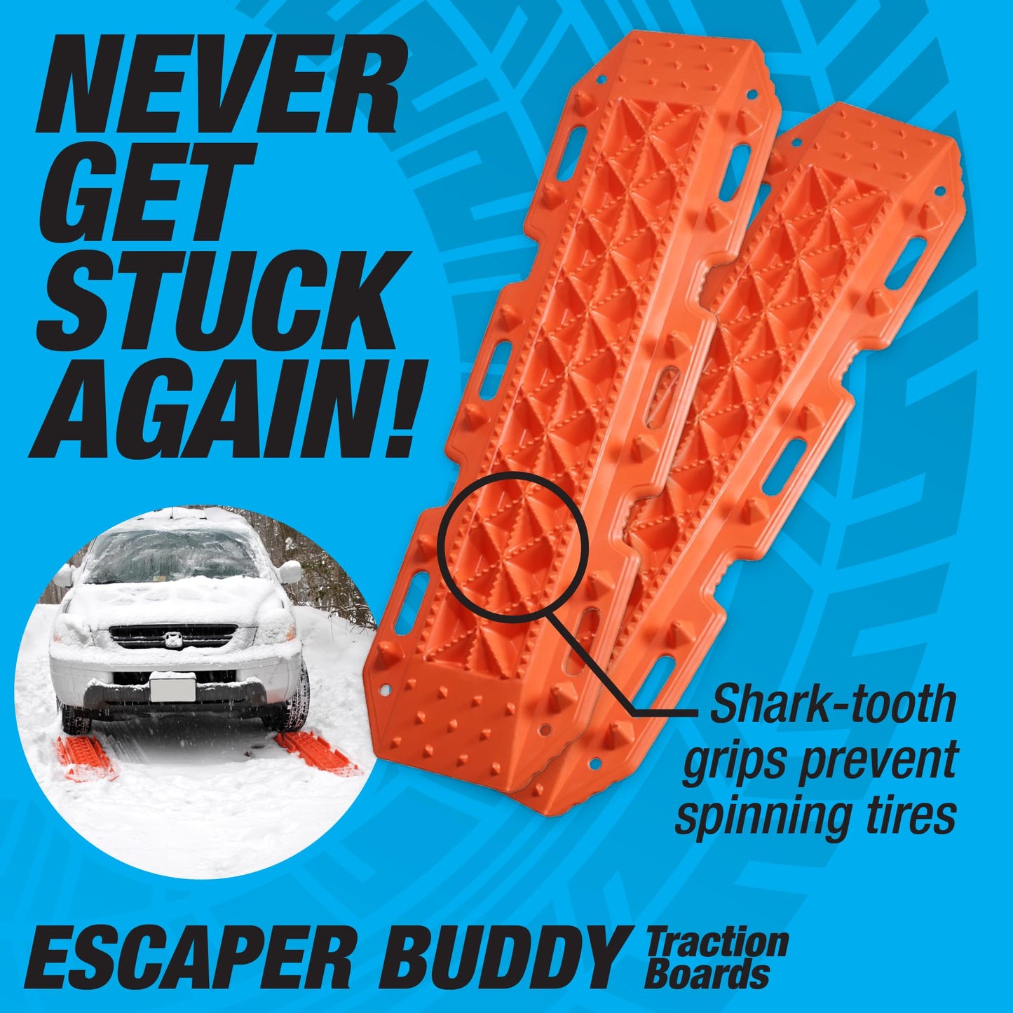 Maxsa 20333-CB Heavy-Duty Escaper Buddy Traction Mats for Off-Road Mud, Sand, & Snow Vehicle Extraction, Bendable, Unbreakable, Coyote Brown, 2 Pack