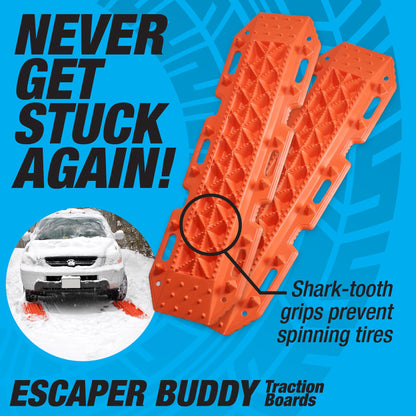 Maxsa 20333-CB Heavy-Duty Escaper Buddy Traction Mats for Off-Road Mud, Sand, & Snow Vehicle Extraction, Bendable, Unbreakable, Coyote Brown, 2 Pack