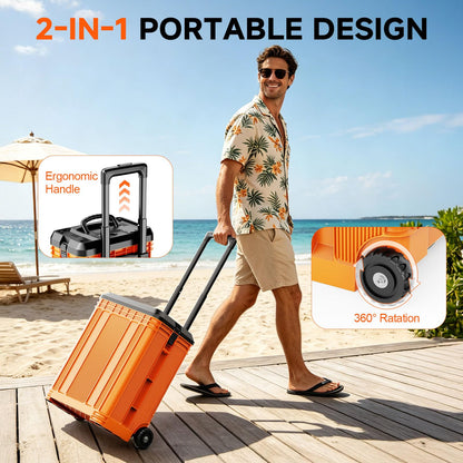 25L&30L Bucket Portable Misting Fan, 30000mAh Rechargeable Battery Powered Oscillating Cooling Fan, 4 Strong Winds, Brushless Motor Outdoor Fans for Fishing/Travel/Garden/Golf/Tent/Office