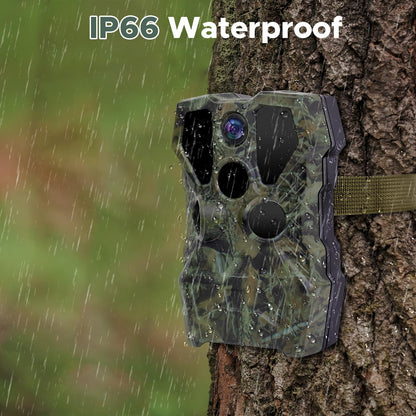 Trail Camera,64MP 2.7K 0.2S Trigger Motion Activated,Game Hunting Camera with Night Vision 2.0''LCD 120°Wide Camera Lens for Outdoor Scouting Wildlife Monitoring(Only Support Camera's Hotspot WiFi)