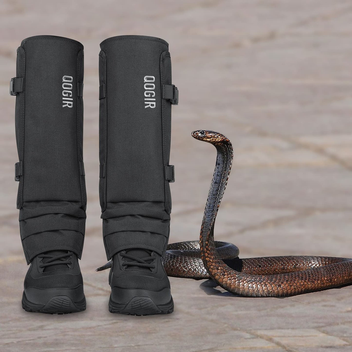 QOGIR Snake Gaiters Snake Chaps, Waterproof Snake Guards, Snake Bite Protection for Lower Legs, Snake Proof Chaps Fit for Men & Women, Adjustable Size