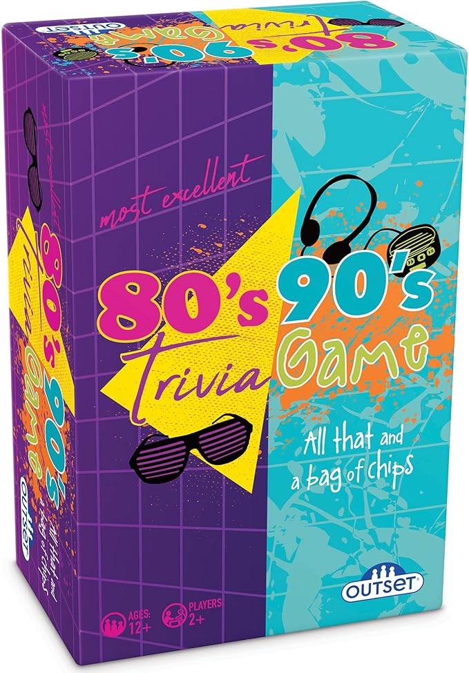 80’s 90’s Trivia Party Game (Amazon Exclusive) – Contains 1000 Questions - 2 or More Players for Ages 12 and up by Outset Media.
