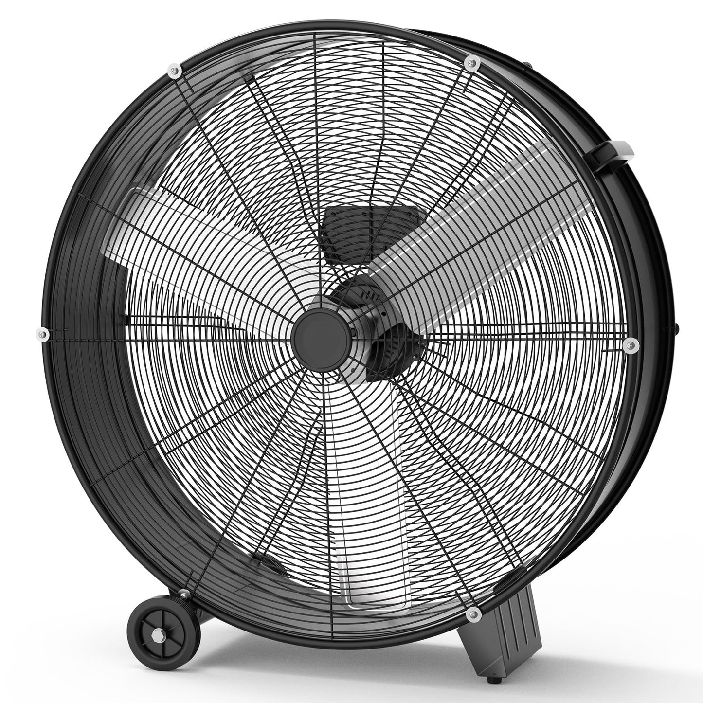 Takywep High Speed Air Circulator Fan, 30 Inch Heavy Duty Industrial Drum Fan - 6000 CFM 3-Speed Metal Floor Exhaust Fan - Portable with Rubber Casters and Handle for Warehouse, Garage, Workshop
