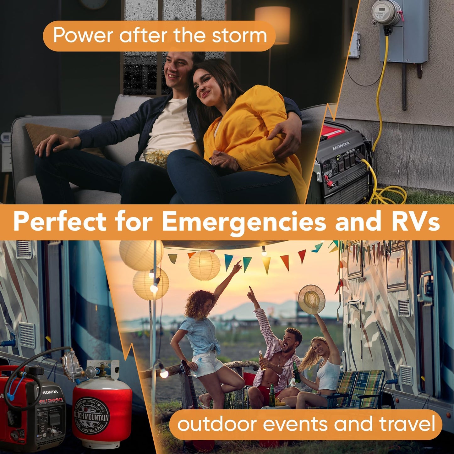 Hutch Mountain Generator Propane Conversion Kit Honda EU2000i - Dual-Fuel Conversion for Propane & Gasoline - Portable Generator Backup Kit for Home Emergencies, Camping, and RVs