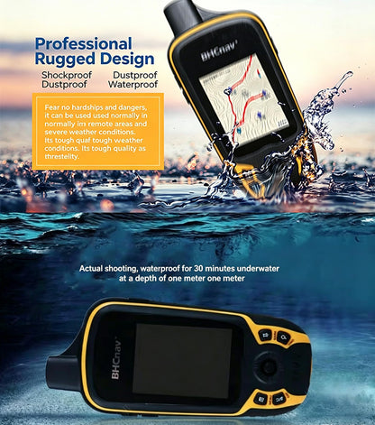 BHCnav NAVA F30 Handheld GPS Navigation Device, Colorful Map Display, Land Accuracy Surveying Equipment for Outdoor Hiking Hunting Traveling Adventures