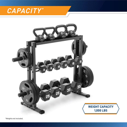 Marcy Combo Weights Storage Rack for Dumbbells, Kettlebells, and Weight Plates DBR-0117 gray 18.00 x 36.00 x 54.00 inches