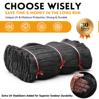 Heavy Duty Bird Netting for Chicken Coop with 1" Mesh, 50x50 ft Reinforced HDPE Poultry Netting, Durable & Reusable Chicken Netting for Hawks, Predator Proof for Farm, Fence, Garden & Orchard