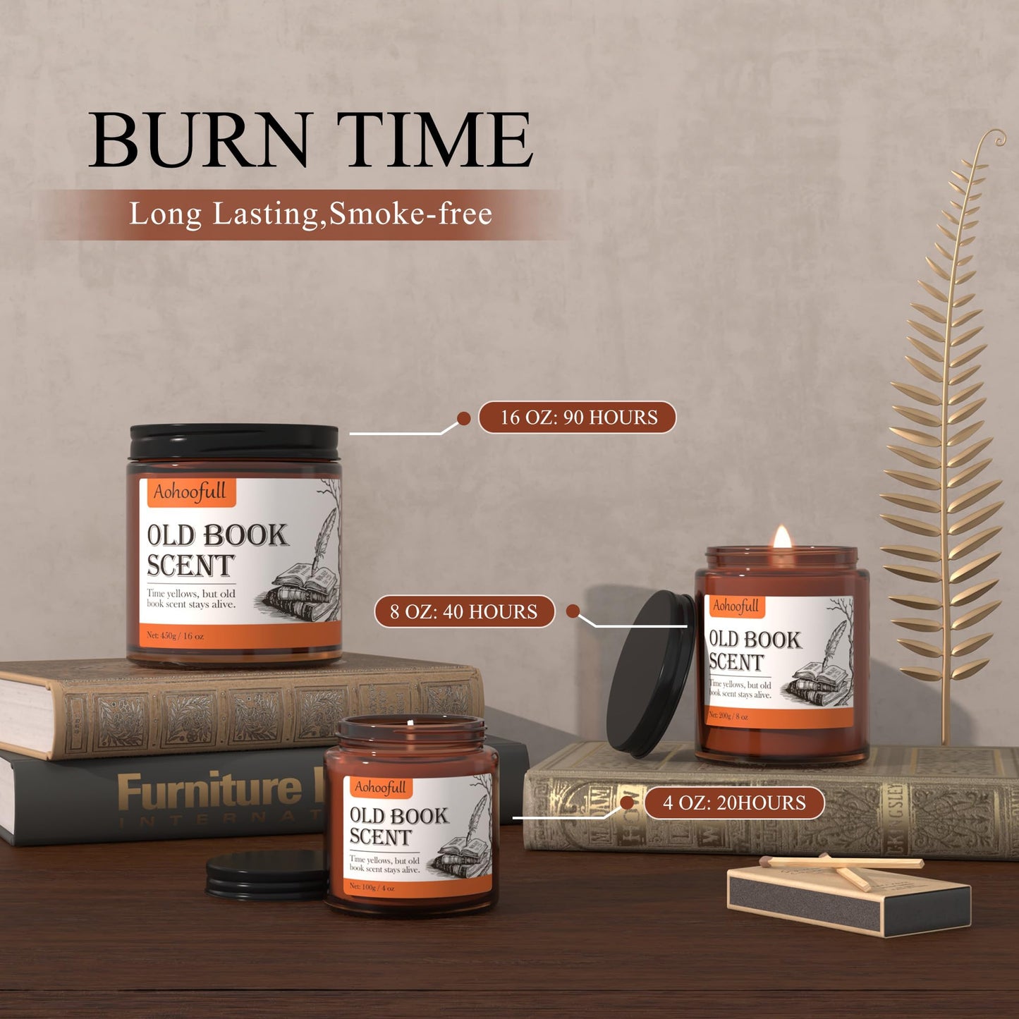 Aohoofull Scented Candles Gifts for Book Lovers, Soy Wax Candles,Fall Candle Inspired Gift Ideas for Readers,Women, Bookworm, Librarian, Men, Friend, 8 oz