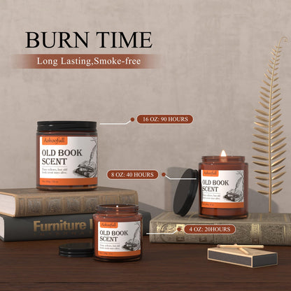 Aohoofull Scented Candles Gifts for Book Lovers, Soy Wax Candles,Fall Candle Inspired Gift Ideas for Readers,Women, Bookworm, Librarian, Men, Friend, 8 oz