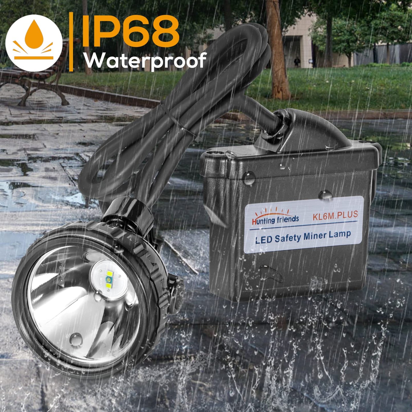 Super Bright Rechargeable Mining Headlamp KL6M.Plus, 1+2 LED Explosion-Proof Waterproof Cap Lamp, Safety Coal Miner Light for Hunting, Fishing, Caving, Camping, Tunnel Work, and Outdoor Adventure