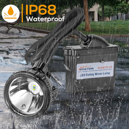 Super Bright Rechargeable Mining Headlamp KL6M.Plus, 1+2 LED Explosion-Proof Waterproof Cap Lamp, Safety Coal Miner Light for Hunting, Fishing, Caving, Camping, Tunnel Work, and Outdoor Adventure
