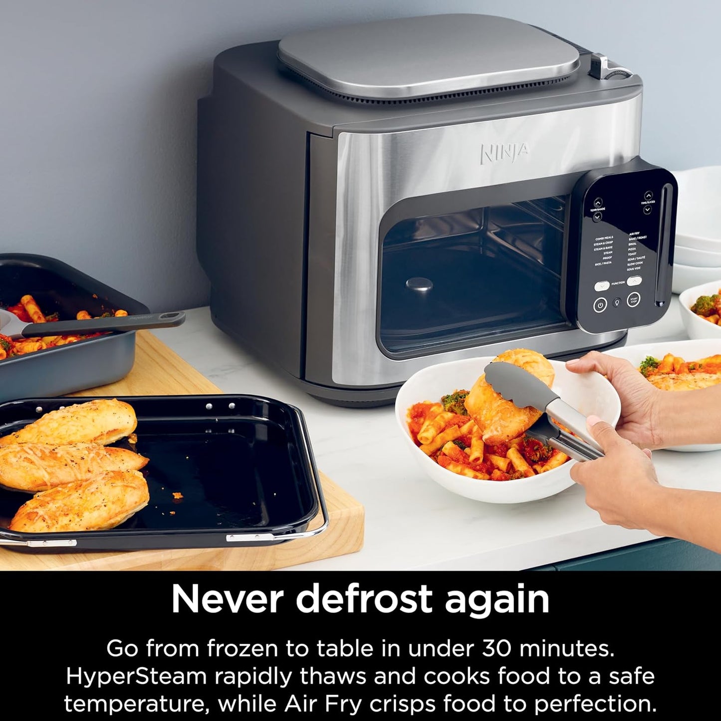 Ninja Combi Multicooker - 14-in-1 Air Fryer & Oven for Quick Meals in 15 Mins | Stainless Steel, 3 Accessories
