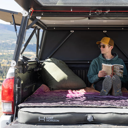 Lost Horizon Truck Bed Camping Air Mattress with Foam, Self Inflating Sleeping Pad for Tacoma 5FT with Pump Sack, 4.5" Thick