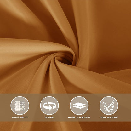 sancua 2 Pack Tablecloth Rectangular 60x102 Inch Light Brown, Thanksgiving Table Cloth Rectangle for 6 Foot Tables - Stain and Wrinkle Resistant Washable Polyester Cover for Fall Dining Parties Bronze