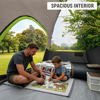 CAMPROS CP Tent 6 Person, Waterproof Windproof Double Layer Family Dome Tent, Easy Setup with Large Mesh Windows & Wide Door for Camping