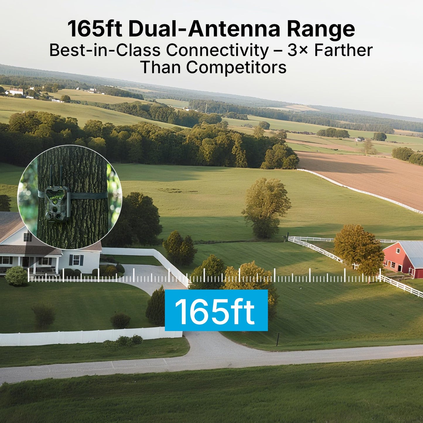 Meidase Solar WiFi Trail Camera P300 Pro (Non-Cellular), 64MP Photos, 1296P Video, 165ft Dual-Antenna Range, 7800mAh Battery, 10W Solar Panel, 64GB SD Card Included, Motion Activated