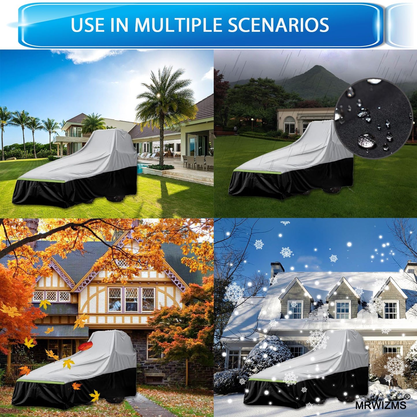 Tractor cover, Tractor covers waterproof heavy duty, New upgraded version, (189 L x 76 W x 86 H in), 600D Oxford cloth Waterproof, UV protection, Dustproof, Universal tractor cover
