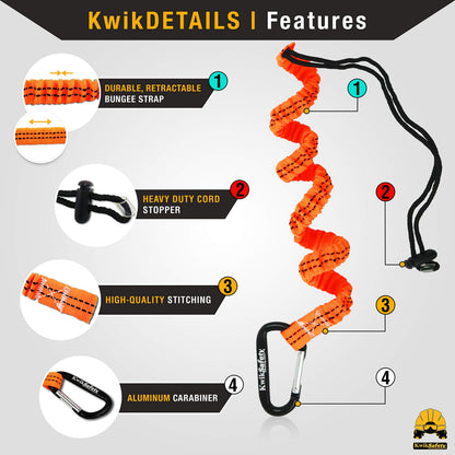 KwikSafety - Charlotte, NC - TSUNAMI KIT [Premium BRAIDED ROPE] Vertical Lifeline, 1-D Ring Safety Harness, Lightweight Tool Lanyard, Roof Anchor, 20L Dry Bag ANSI OSHA Fall Protection System / 50 FT.
