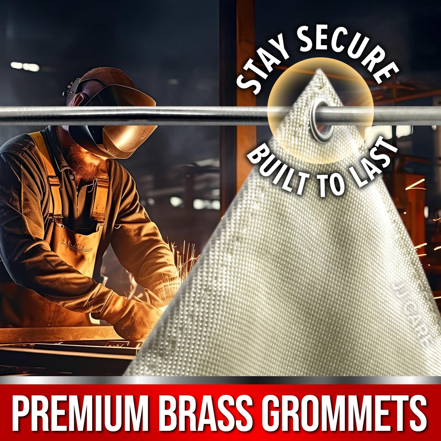2 Pack Welding Blanket - 6ft x 8ft, 850GSM Fiberglass Welding Blanket for Smokers with Brass Grommets, Heavy Duty Fireproof Welders Mat for Industrial, Smoker, Grill and Camping