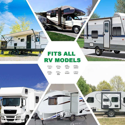 Wider 3.3m/10.83ft Camper roof Cover 210D Oxford Cloth Class C Rv Cover Wind, Rain and Snow Proof with 2 Extra Straps Black-49.2 x 10.8 ft