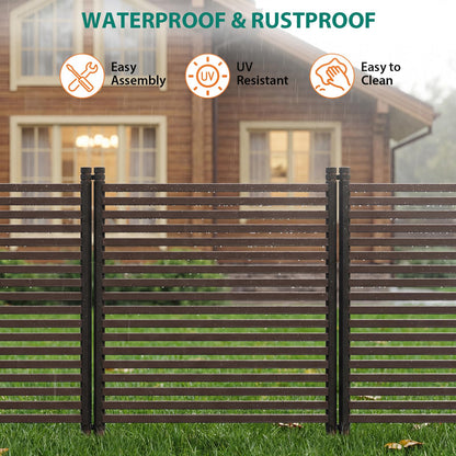 Garvee Privacy Fence Panels for Outside, 48" h×106" w 3-Panel No-Dig, Rustproof Decorative Garden Barrier, Air Conditioner Fence Panels, Pool Equipment Enclosure, Trash Can Screens, Easy Install