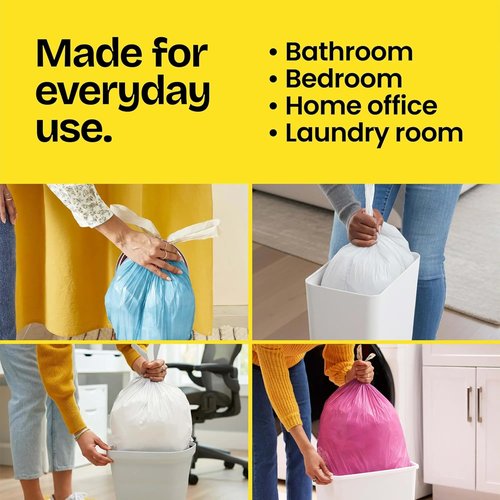 Glad Medium Trash Bags - 8 Gallon Lemon Fresh Bleach Garbage Bags | Odor-Resistant with Drawstring, 80 Count