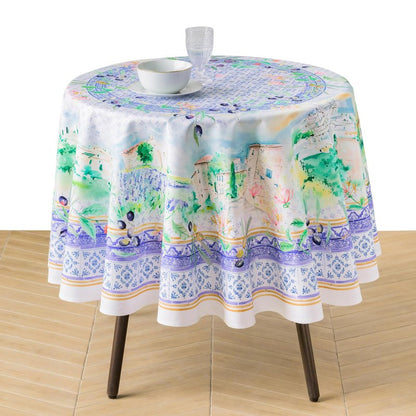 Maison d'Hermine Premium Table Cloth Round Table 100% Cotton 70 Inches Tablecloth Reusable Decorative Everyday Use for Dining Room, Farmhouse, Home, Party, Festive & Wedding - Luberon